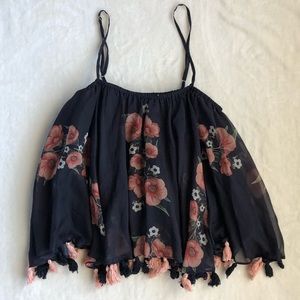 Anthropologie Floral Flowy Top